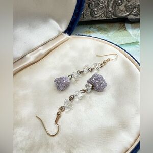 Vintage Purple stone Quartz earrings